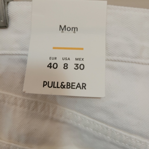 Pull & Bear White Mom High Rise Jean - Picture 6 of 7